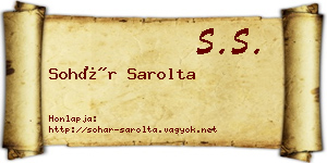 Sohár Sarolta névjegykártya
